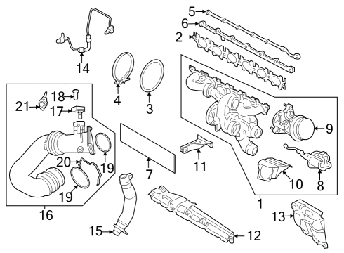 2022 BMW M440i Gran Coupe Turbocharger & Components Diagram