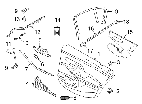 2022 BMW 330e xDrive Interior Trim - Rear Door Diagram