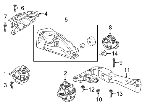 2023 BMW 330e xDrive Engine & Trans Mounting Diagram