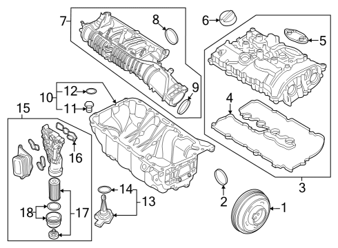 2024 BMW X1 CYLINDER HEAD COVER Diagram for 11121022607