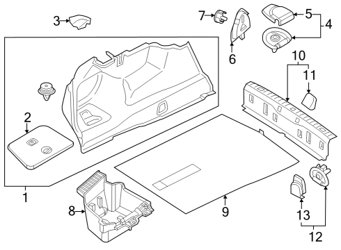 2024 BMW 750e xDrive Interior Trim - Rear Body Diagram 3