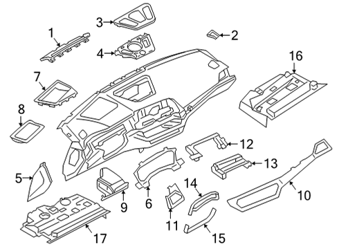 2022 BMW M440i Cluster & Switches, Instrument Panel Diagram 3