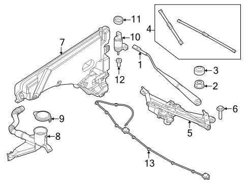 2023 BMW X1 Wiper & Washer Components Diagram 2