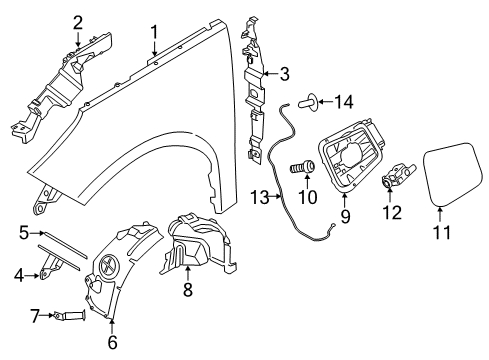 2021 BMW i3s Fender & Components Diagram