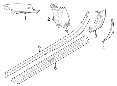 2023 BMW M240i LATERAL TRIM PANEL FRONT LEF Diagram for 51439472823