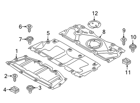 2022 BMW M440i Splash Shields Diagram