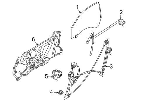 2022 BMW M440i Front Door Glass & Hardware Diagram