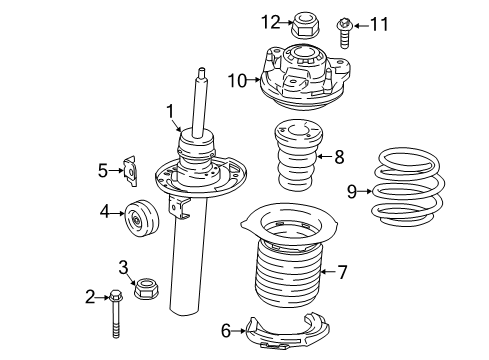 2023 BMW X3 M Struts & Components - Front Diagram 4