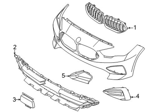 2022 BMW 228i Gran Coupe Grille & Components Diagram 2