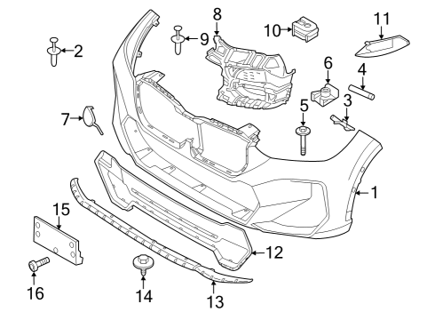 2024 BMW X1 TRIM COVER, BUMPER, PRIMED Diagram for 51115A61947