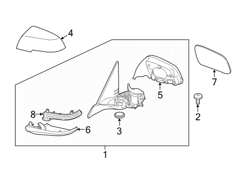 2021 BMW 230i Outside Mirrors Diagram 1