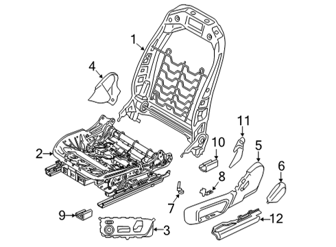 2022 BMW M8 Gran Coupe Front Seat Components Diagram 6