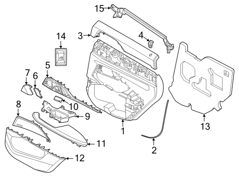 2024 BMW i4 Interior Trim - Rear Door Diagram