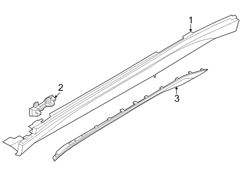 2024 BMW X1 Exterior Trim - Pillars Diagram