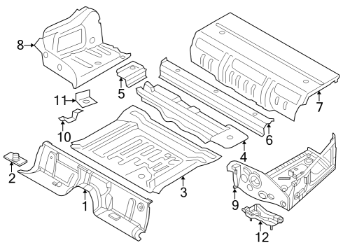 2023 BMW 760i xDrive Rear Floor & Rails Diagram