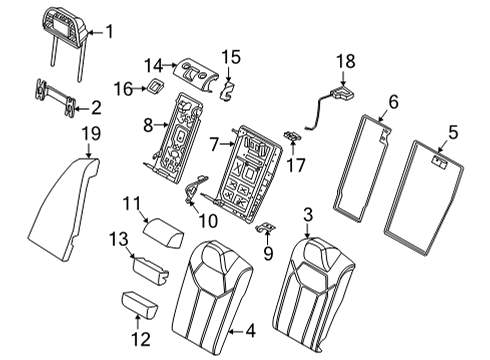 2023 BMW M440i Rear Seat Components Diagram 4