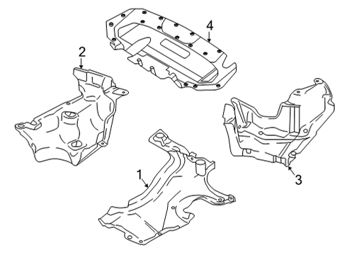 2024 BMW M8 Splash Shields Diagram 2