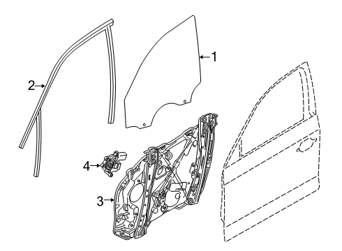 2024 BMW M340i Glass - Front Door Diagram