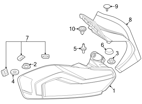 2022 BMW M240i xDrive REAR LIGHT IN THE SIDE PANEL Diagram for 63218494329