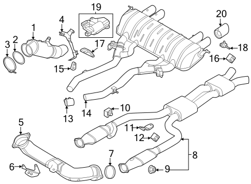 2021 BMW M3 HOLDER CATALYTIC CONVERTER N Diagram for 18328468992