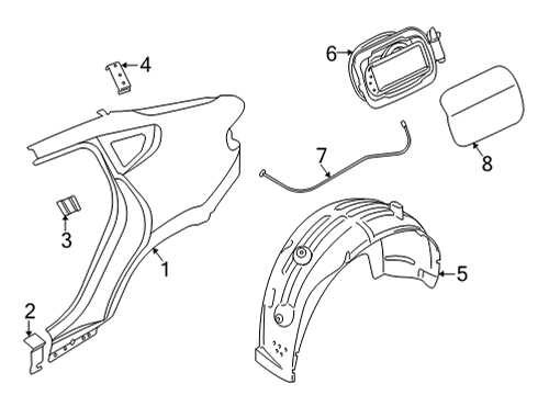 2024 BMW X6 M Quarter Panel & Components Diagram