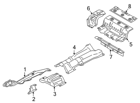 2024 BMW M850i xDrive Gran Coupe Heat Shields Diagram