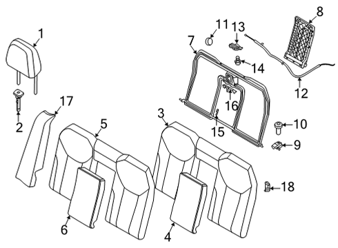 2023 BMW M440i Rear Seat Components Diagram 2