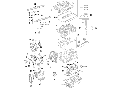 2022 BMW X4 Engine Parts, Mounts, Cylinder Head & Valves, Camshaft & Timing, Variable Valve Timing, Oil Pan, Oil Pump, Balance Shafts, Crankshaft & Bearings, Pistons, Rings & Bearings Diagram 4