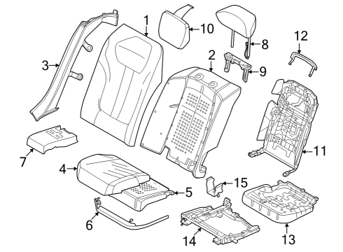 2024 BMW 760i xDrive Rear Seat Components Diagram 5