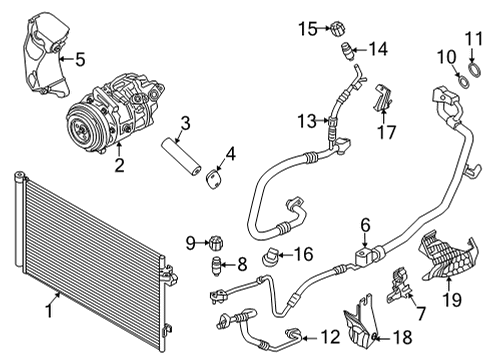 2021 BMW X6 A/C Condenser, Compressor & Lines Diagram 2