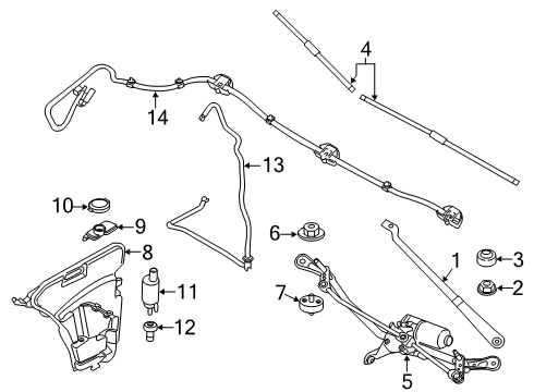 2021 BMW M850i xDrive Wiper & Washer Components Diagram