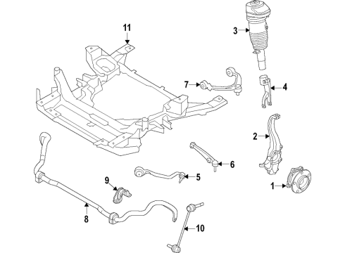 2021 BMW X6 M Front Suspension, Lower Control Arm, Upper Control Arm, Ride Control, Stabilizer Bar, Suspension Components Diagram 8