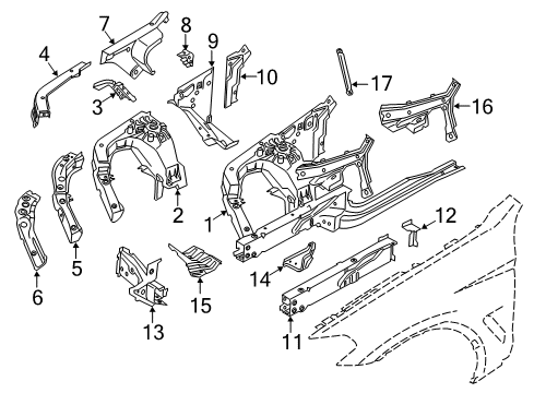 2022 BMW X3 M Structural Components & Rails Diagram