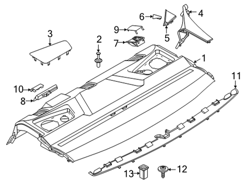 2024 BMW M8 Interior Trim - Rear Body Diagram 2