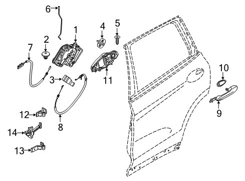 2023 BMW X3 M Rear Door Diagram 3