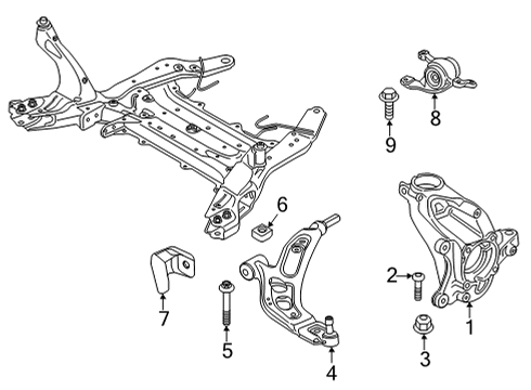 2022 BMW 228i Gran Coupe Front Suspension, Lower Control Arm, Ride Control, Stabilizer Bar, Suspension Components Diagram 2