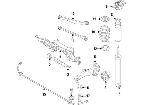 2023 BMW X2 Rear Suspension, Lower Control Arm, Upper Control Arm, Stabilizer Bar, Suspension Components Diagram 5