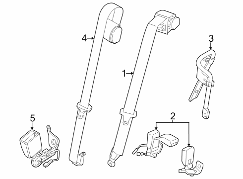 2024 BMW M440i Gran Coupe Rear Seat Belts Diagram