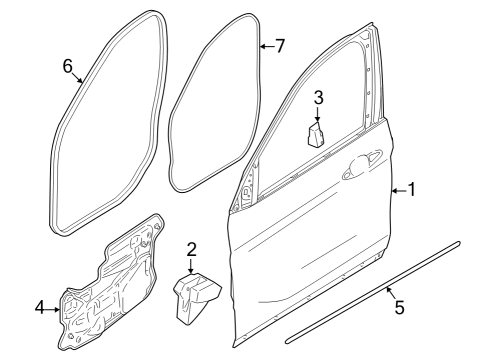 2022 BMW X1 Door & Components Diagram 1