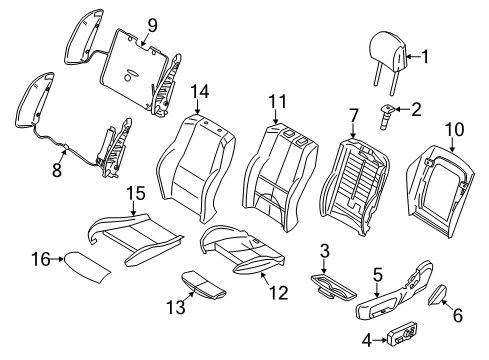 2023 BMW X3 M Front Seat Components Diagram 1