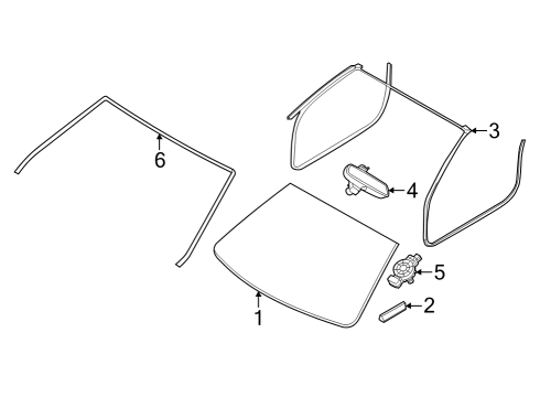 2023 BMW M8 Coupe & Convertible Glass - Windshield Diagram 1