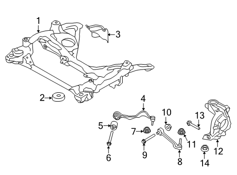 2021 BMW M2 Front Suspension Components, Lower Control Arm, Stabilizer Bar Diagram 2