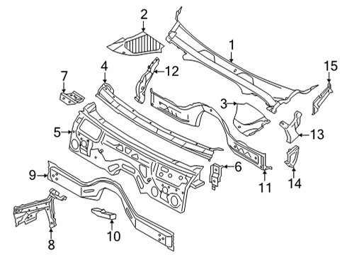 2021 BMW M440i Cowl Diagram