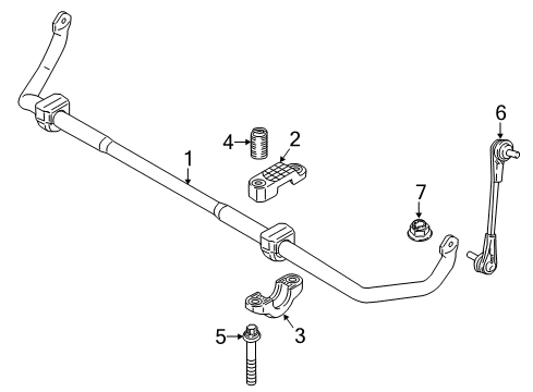 2022 BMW 530i Stabilizer Bar & Components - Front Diagram 1