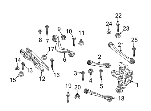 2021 BMW X4 Rear Suspension Components, Lower Control Arm, Upper Control Arm, Ride Control, Stabilizer Bar Diagram 3