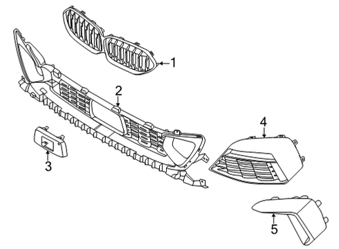 2023 BMW M235i xDrive Gran Coupe Grille & Components Diagram 1