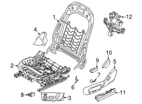 2024 BMW M8 Front Seat Components Diagram 2