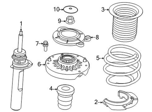 2022 BMW 228i Gran Coupe Struts & Components - Front Diagram 2