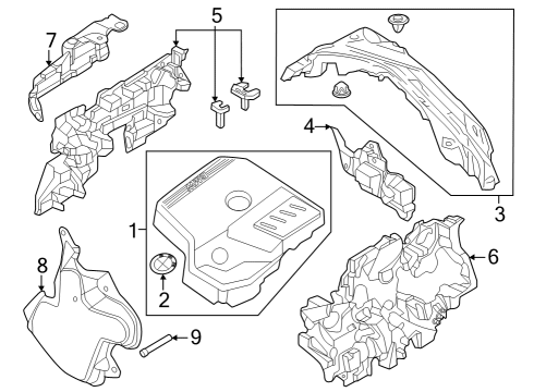 2023 BMW 430i xDrive Gran Coupe Engine Appearance Cover Diagram