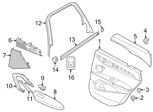 2023 BMW X1 SEAL C-PILLAR BOTTOM RIGHT R Diagram for 51359451620